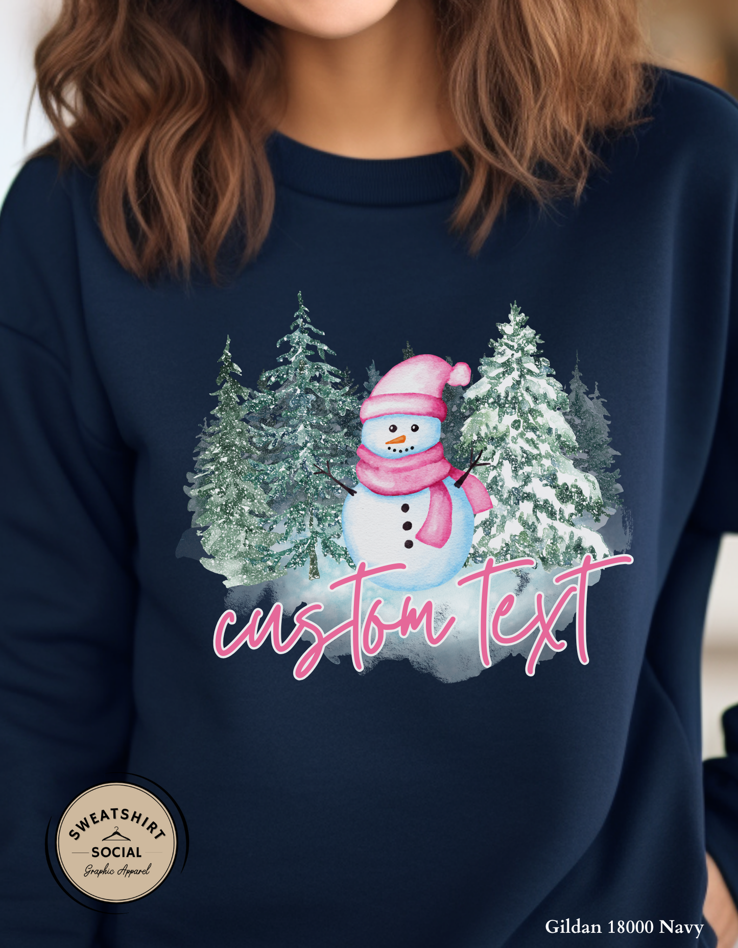 Personalized Snowman Christmas Shirt or Sweatshirt – Custom Name Holiday Design (Adult Sizes S–2XL)