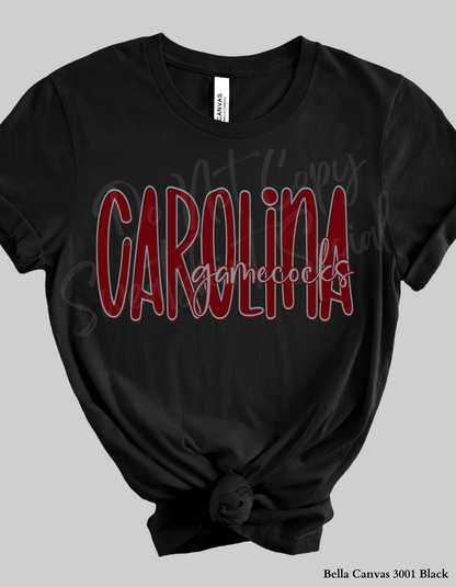 Carolina Gamecocks Lettered Look Tee or Sweatshirt – Adult Sizes