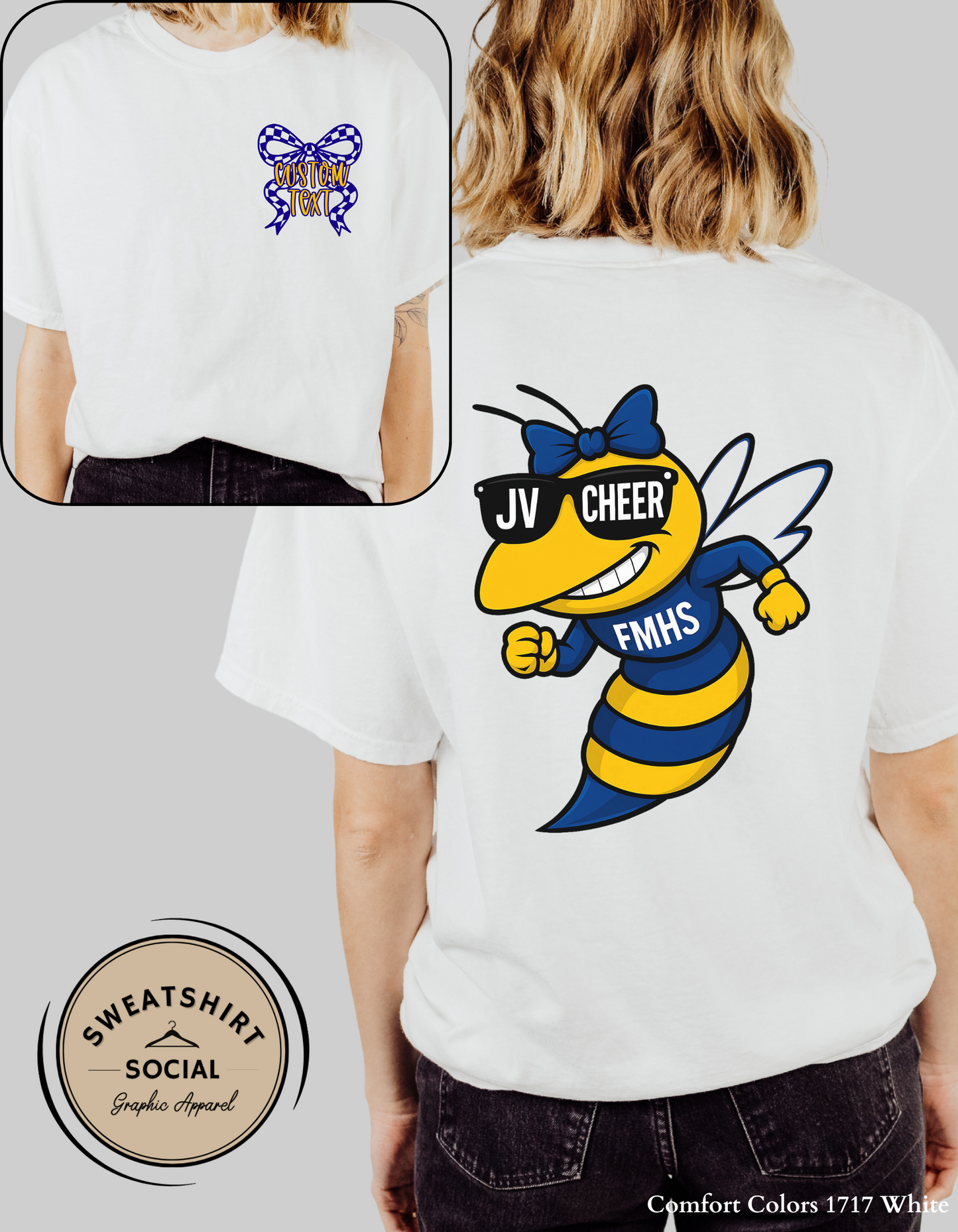 Custom Fort Mill Yellow Jackets Cheer Shirt – Pick Your Design (JV, Varsity, or FMHS Cheer)
