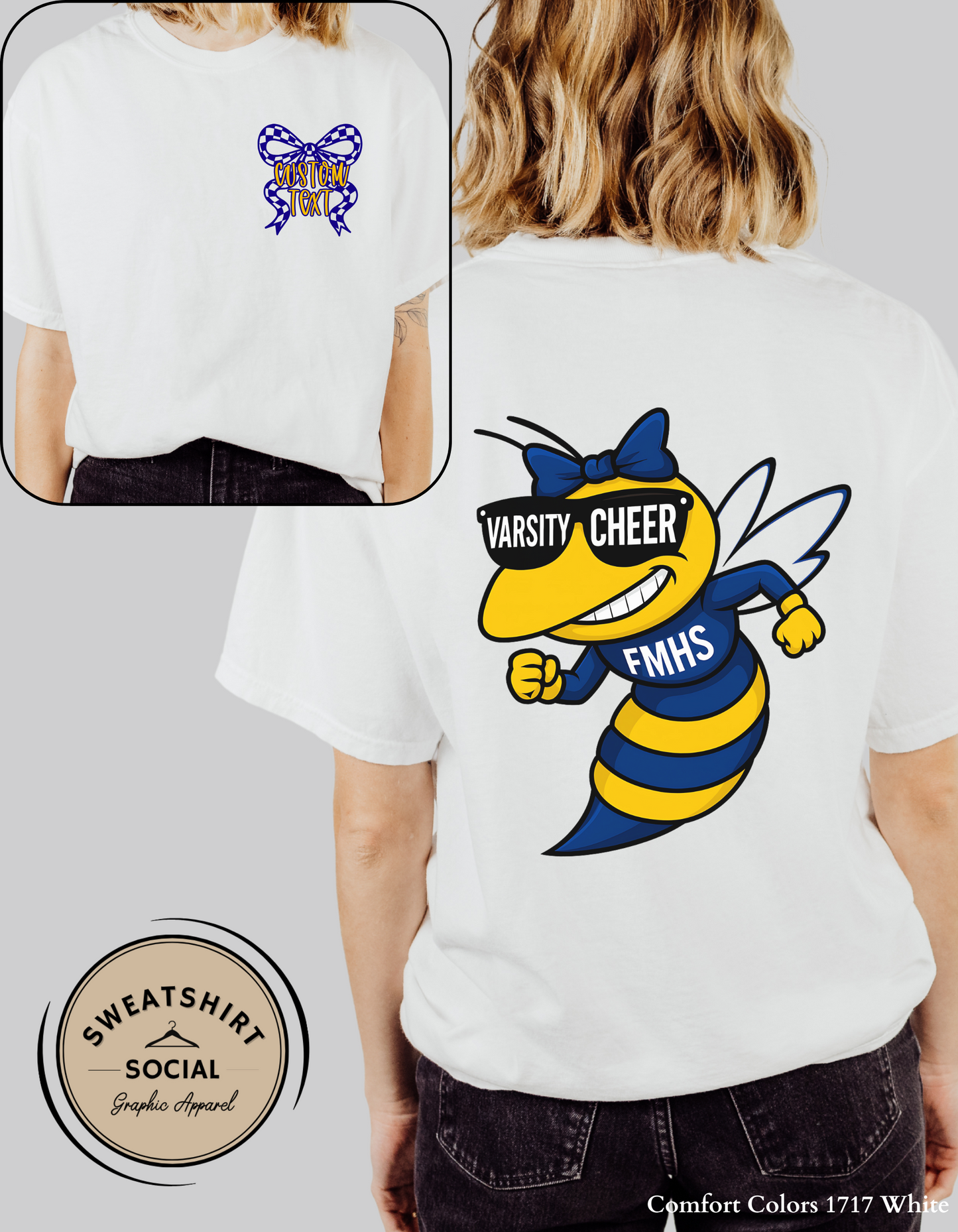 Custom Fort Mill Yellow Jackets Cheer Shirt – Pick Your Design (JV, Varsity, or FMHS Cheer)