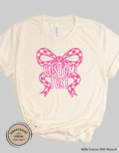 Custom Bow Shirt or Sweatshirt – Personalized Text & Colors (Adult Sizes)