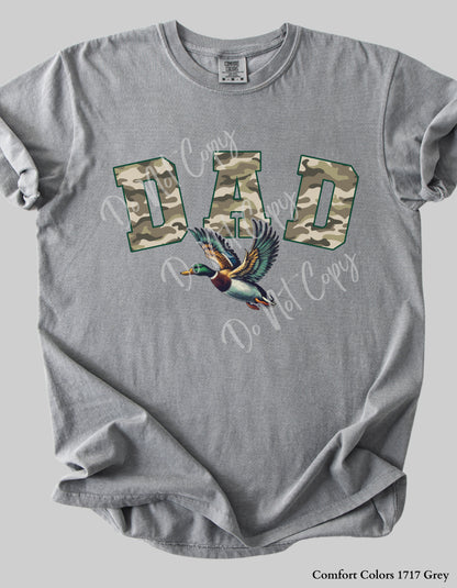 Camo DAD Mallard Duck T-Shirt or Sweatshirt – Hunting-Inspired Gift for Outdoorsy Dads