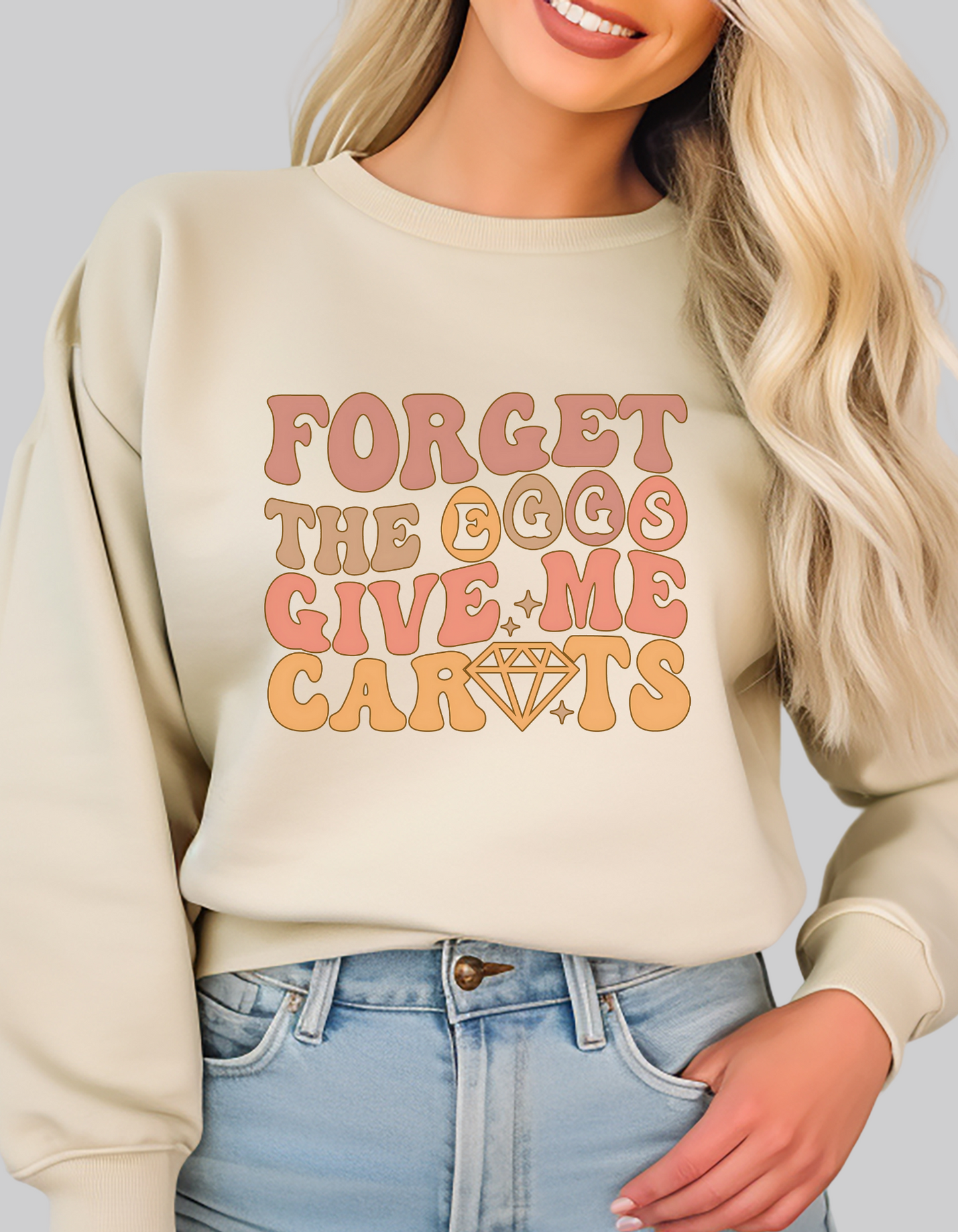 Forget the Eggs, Give Me Carats – Retro Easter T-Shirt or Sweatshirt