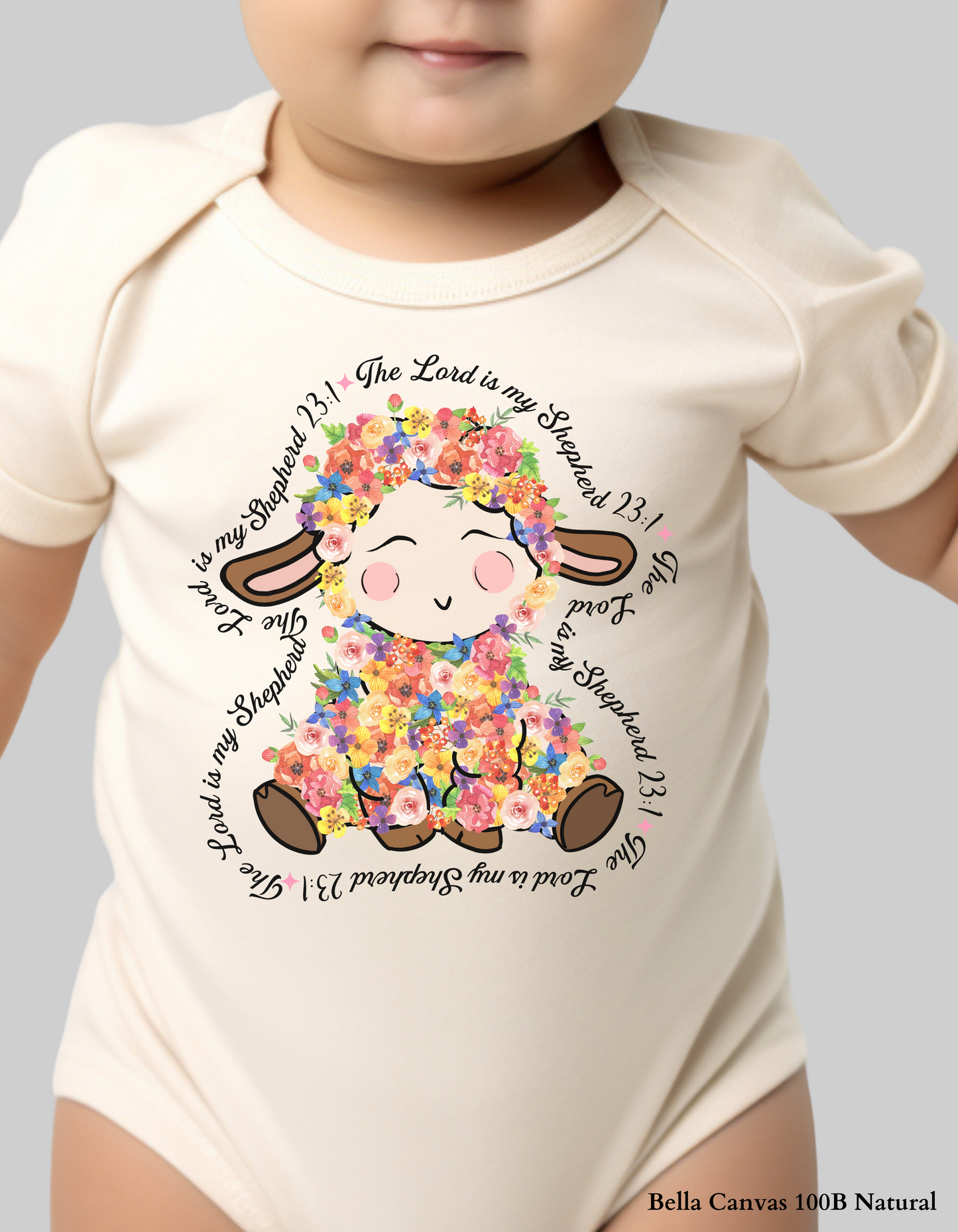 Kids’ Floral Lamb – Psalm 23:1 Easter T-Shirt or Sweatshirt (Family Matching)