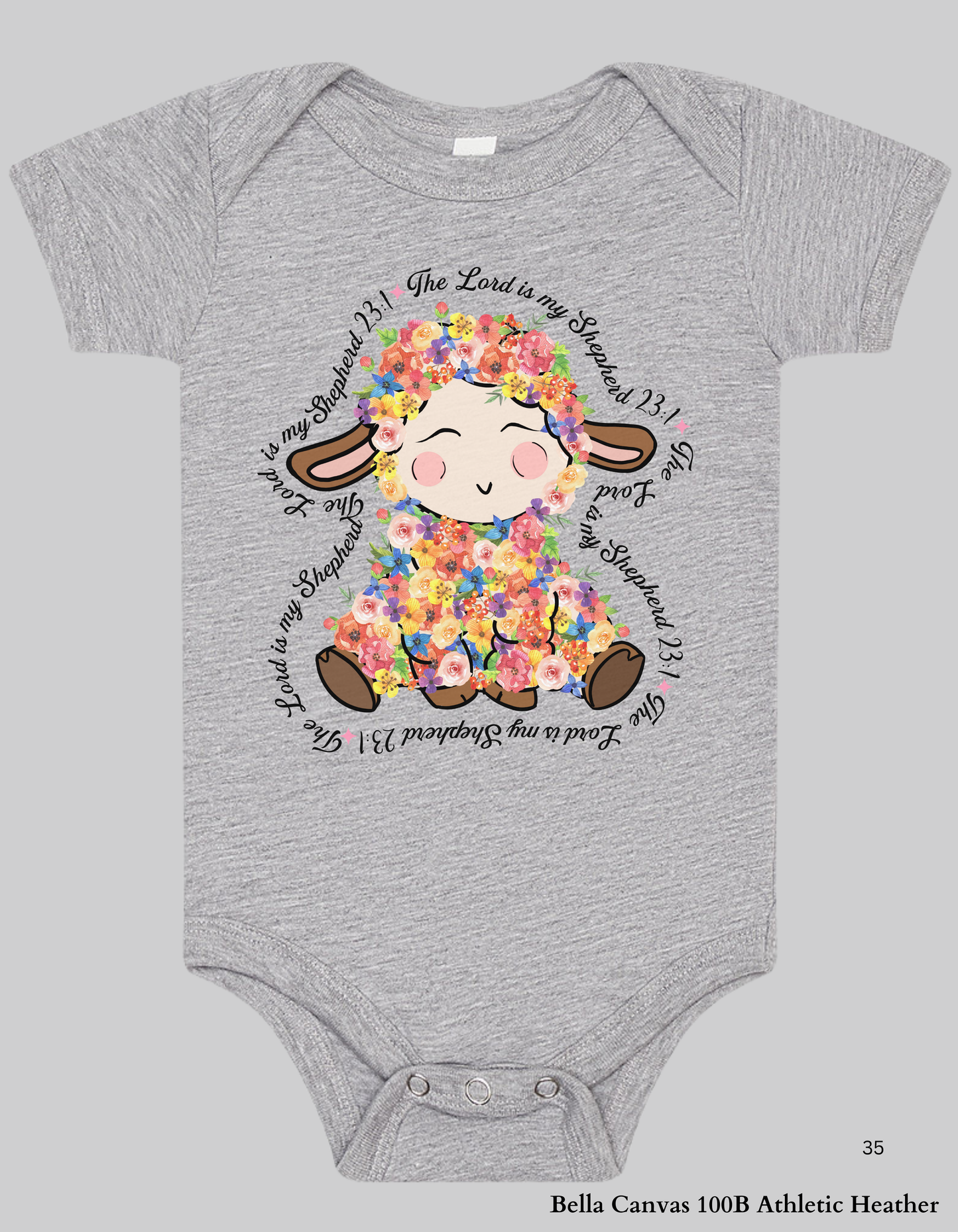 Kids’ Floral Lamb – Psalm 23:1 Easter T-Shirt or Sweatshirt (Family Matching)