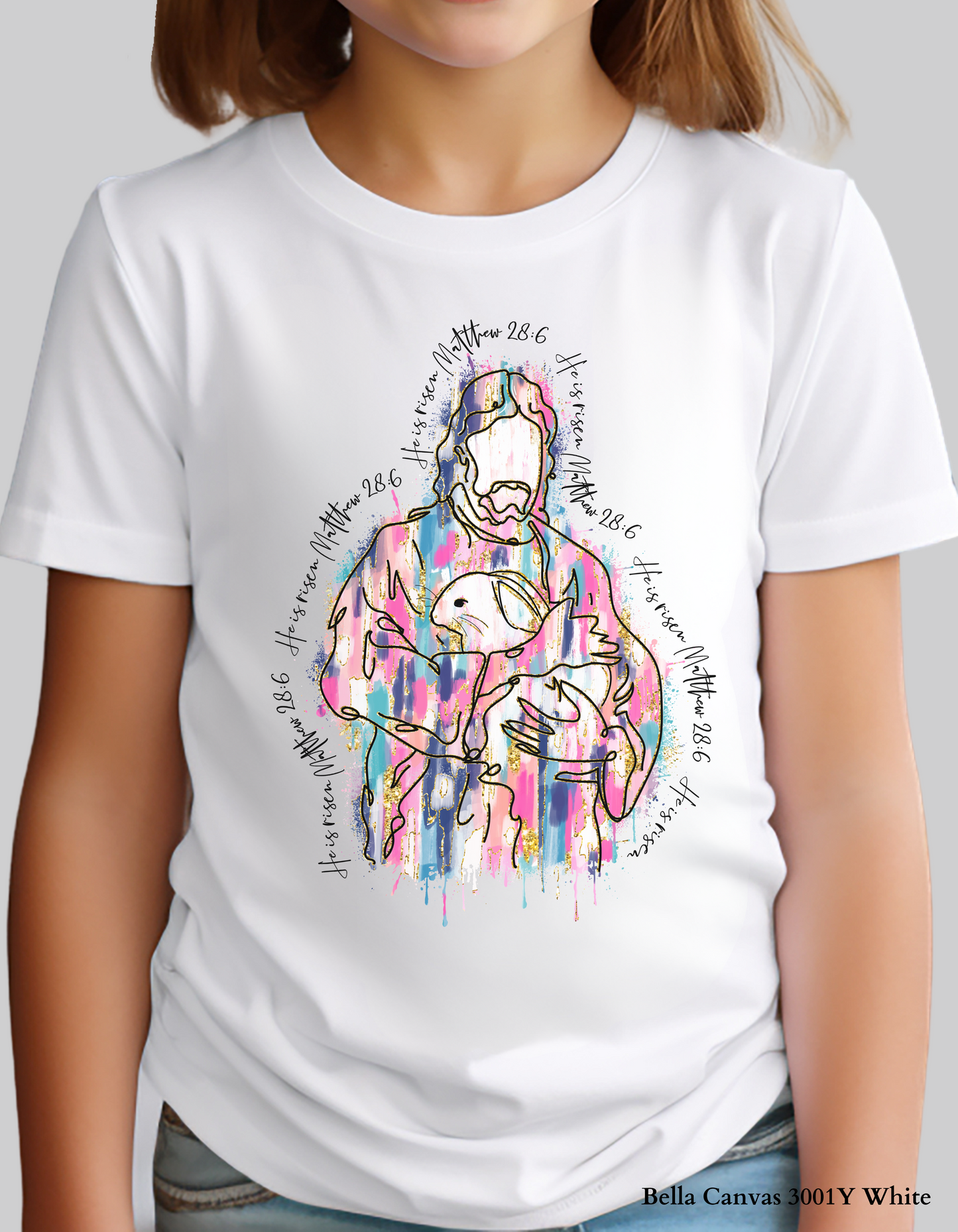 Kids He Is Risen – Matthew 28:6 Easter T-Shirt and Sweatshirt