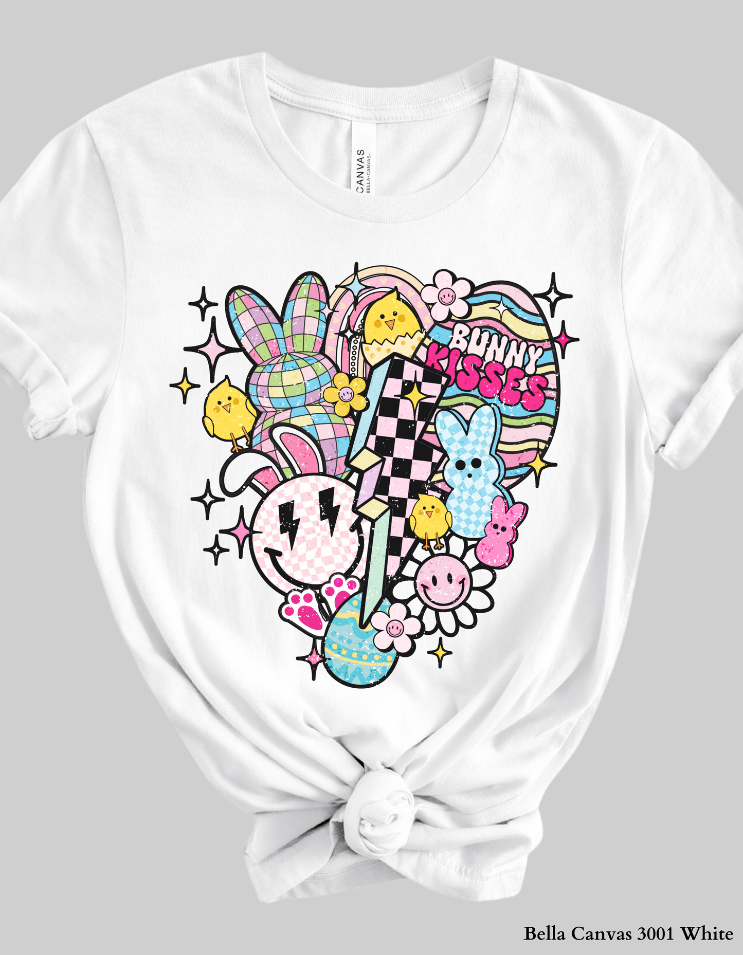 Retro Bunny Kisses – Colorful Easter T-Shirt or Sweatshirt (Family Matching)