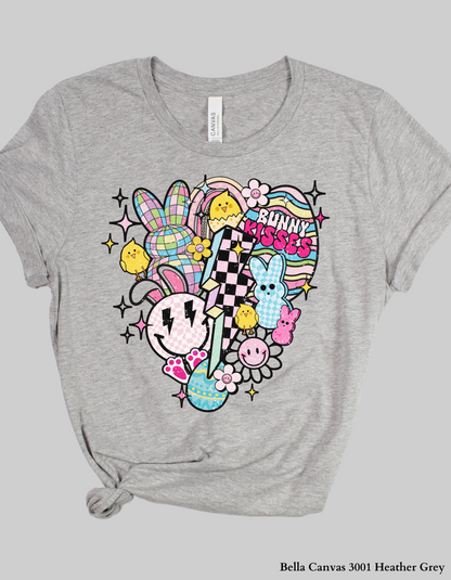 Retro Bunny Kisses – Colorful Easter T-Shirt or Sweatshirt (Family Matching)
