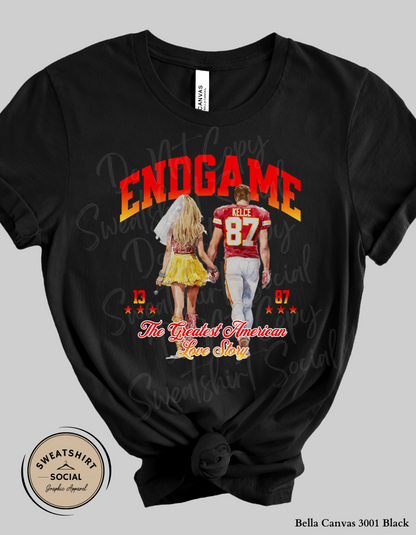 Endgame Football Tee – The Greatest American Love Story (Adult Sizes)