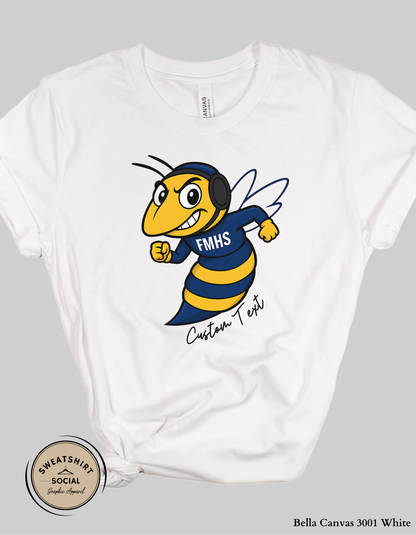 Custom Fort Mill Yellow Jackets Wrestling Mascot T-Shirt or Sweatshirt – Add Your Text (Adult Sizes S–2XL)