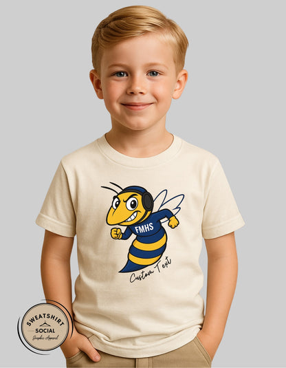 Custom Kids Fort Mill Wrestling Shirt – Yellow Jackets Spirit Tee or Sweatshirt (Infant, Toddler & Youth)