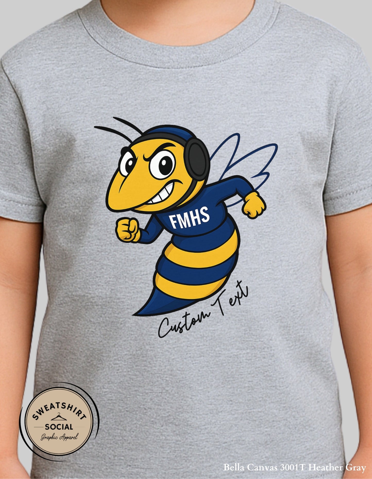 Custom Kids Fort Mill Wrestling Shirt – Yellow Jackets Spirit Tee or Sweatshirt (Infant, Toddler & Youth)