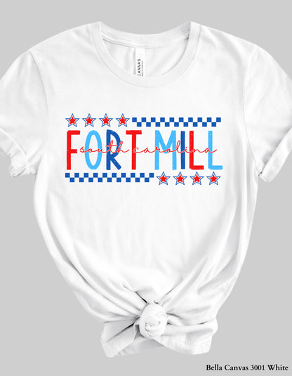 Fort Mill SC Fourth of July T-Shirt – Patriotic Red, White & Blue Hometown T-Shirt