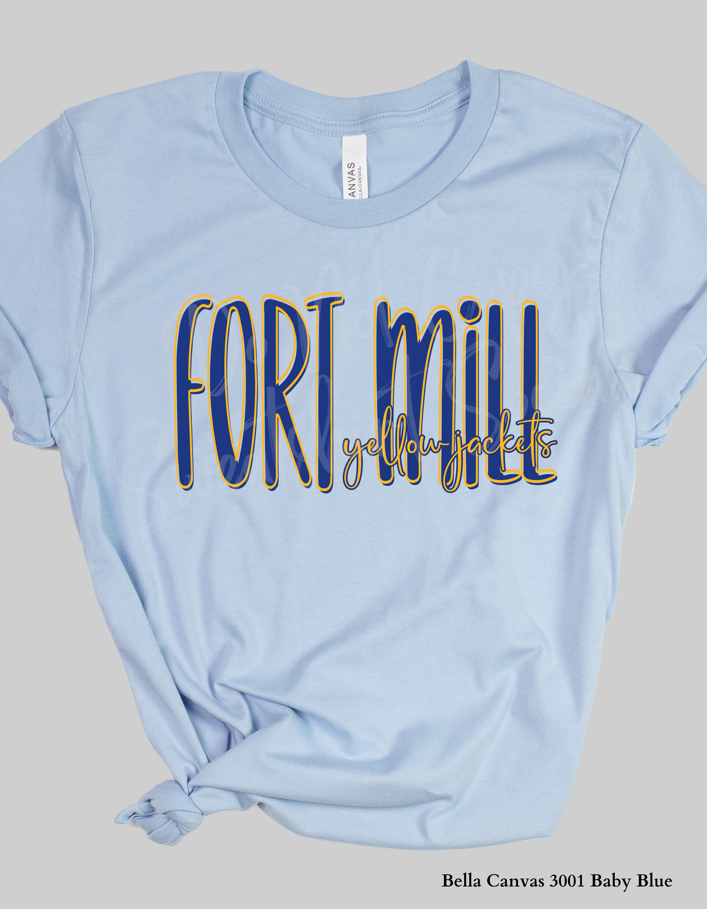 Fort Mill Yellow Jackets Lettered Look Tee or Sweatshirt – Blue & Yellow (Adult Sizes)