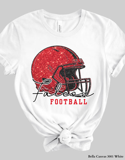 Nation Ford Falcons Football Shirt – Faux Glitter Helmet Design (Game Day Spirit Tee or Sweatshirt)