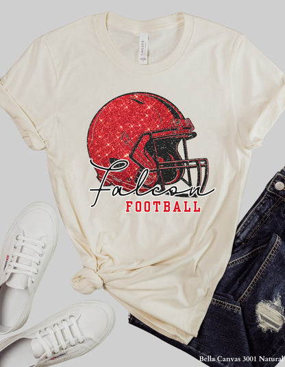 Nation Ford Falcons Football Shirt – Faux Glitter Helmet Design (Game Day Spirit Tee or Sweatshirt)