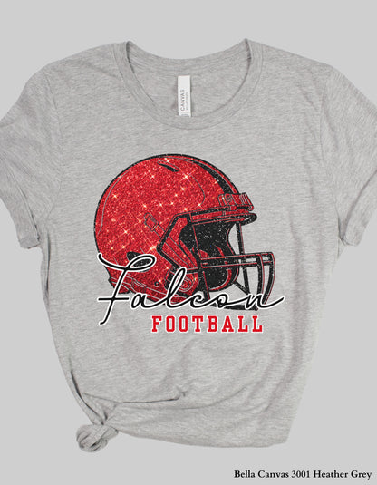 Nation Ford Falcons Football Shirt – Faux Glitter Helmet Design (Game Day Spirit Tee or Sweatshirt)