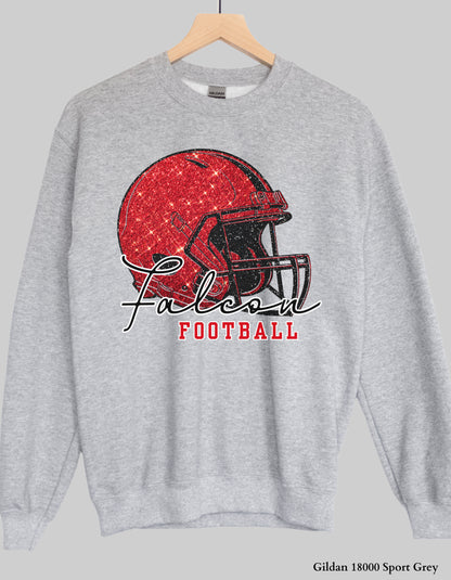 Nation Ford Falcons Football Shirt – Faux Glitter Helmet Design (Game Day Spirit Tee or Sweatshirt)