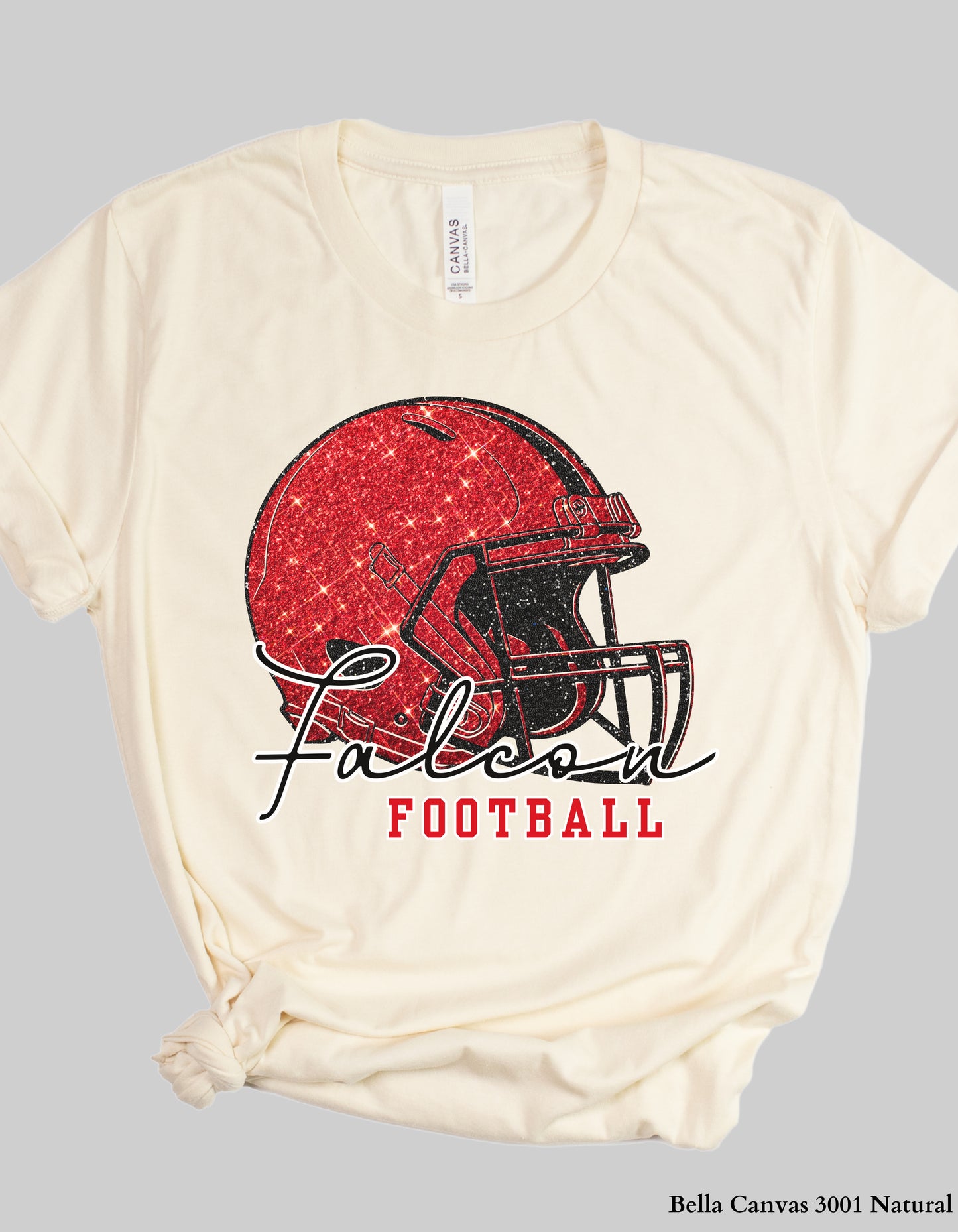 Nation Ford Falcons Football Shirt – Faux Glitter Helmet Design (Game Day Spirit Tee or Sweatshirt)
