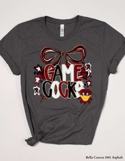 South Carolina Gamecocks Bow Shirt – Vintage Game Day Tee (Adult Unisex Sizes)