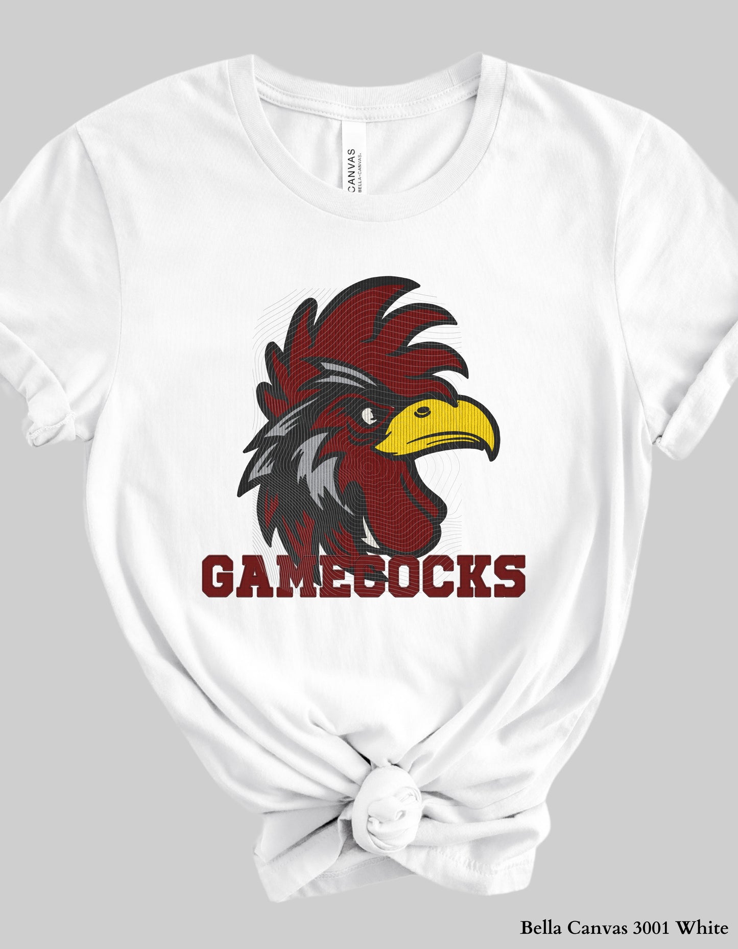 Gamecocks Corduroy Look Shirt or Sweatshirt – Textured Mascot Design (Adult Sizes, South Carolina Game Day Tee)