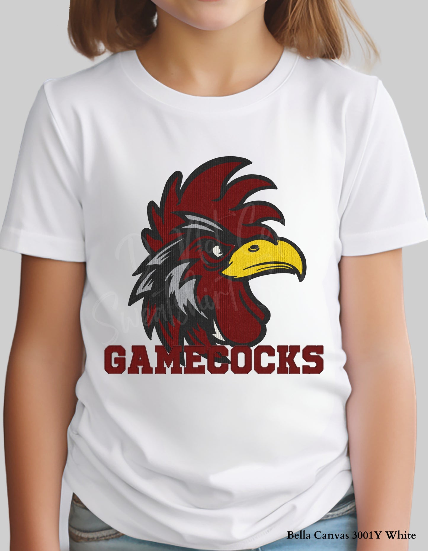 Kids Gamecocks Corduroy Look Shirt – Textured Mascot Design (Infant, Toddler & Youth Game Day Tee)