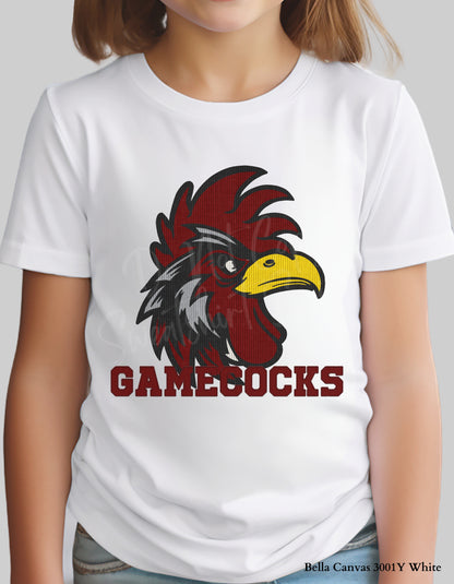 Kids Gamecocks Corduroy Look Shirt – Textured Mascot Design (Infant, Toddler & Youth Game Day Tee)