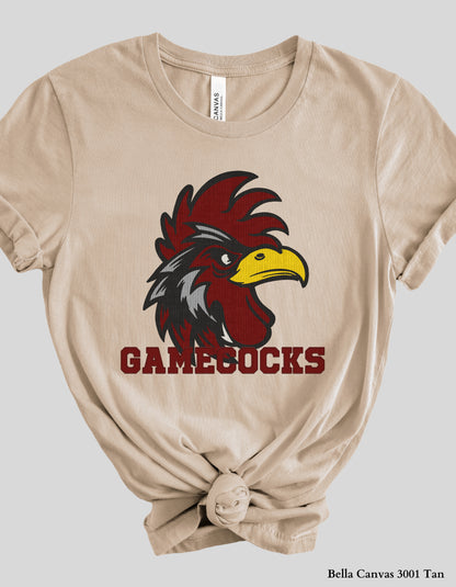 Gamecocks Corduroy Look Shirt or Sweatshirt – Textured Mascot Design (Adult Sizes, South Carolina Game Day Tee)