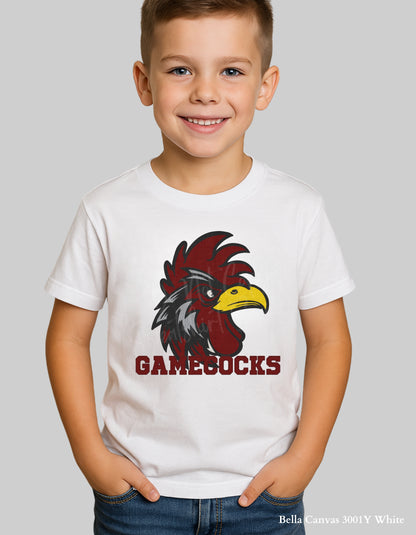 Kids Gamecocks Corduroy Look Shirt – Textured Mascot Design (Infant, Toddler & Youth Game Day Tee)