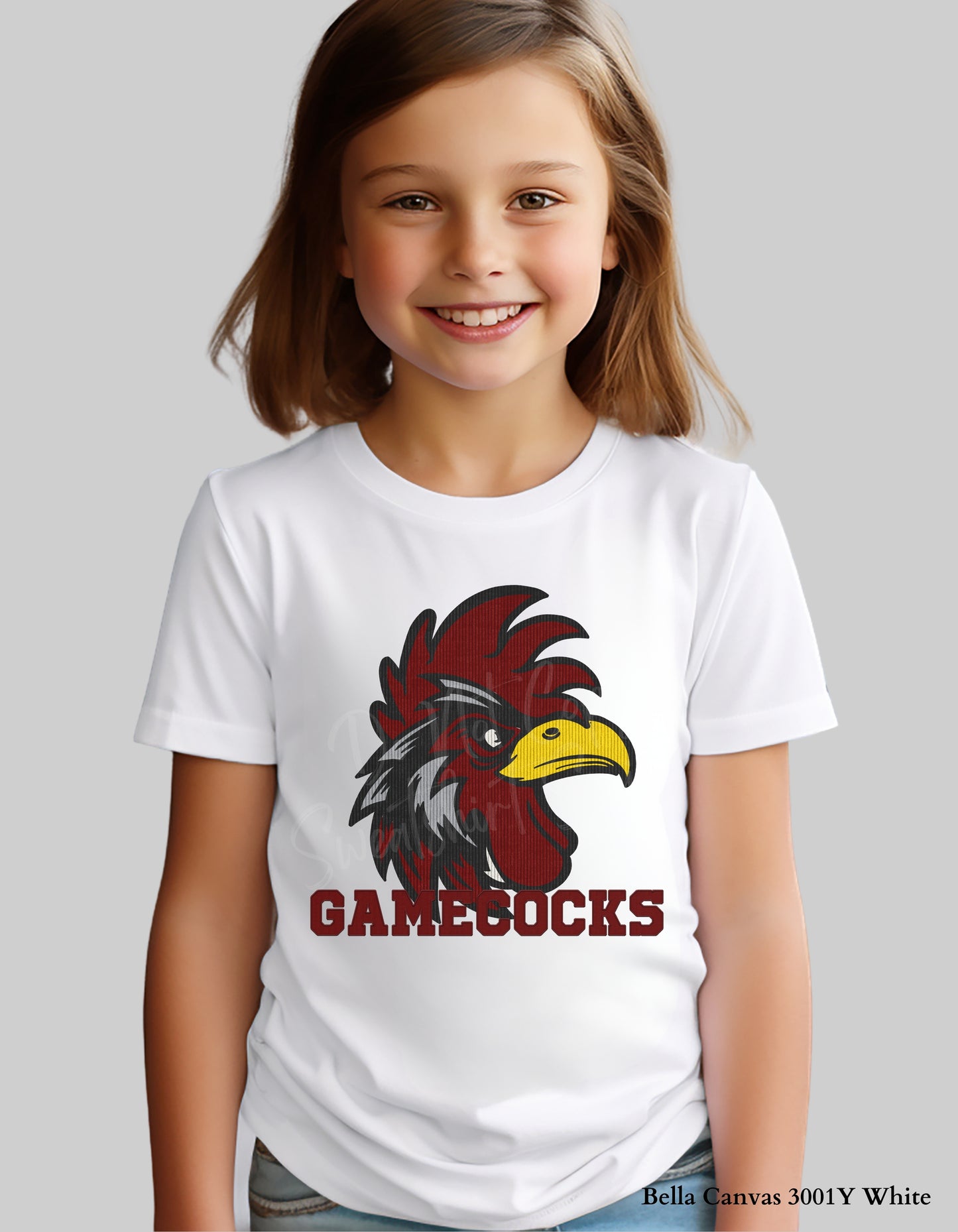 Kids Gamecocks Corduroy Look Shirt – Textured Mascot Design (Infant, Toddler & Youth Game Day Tee)
