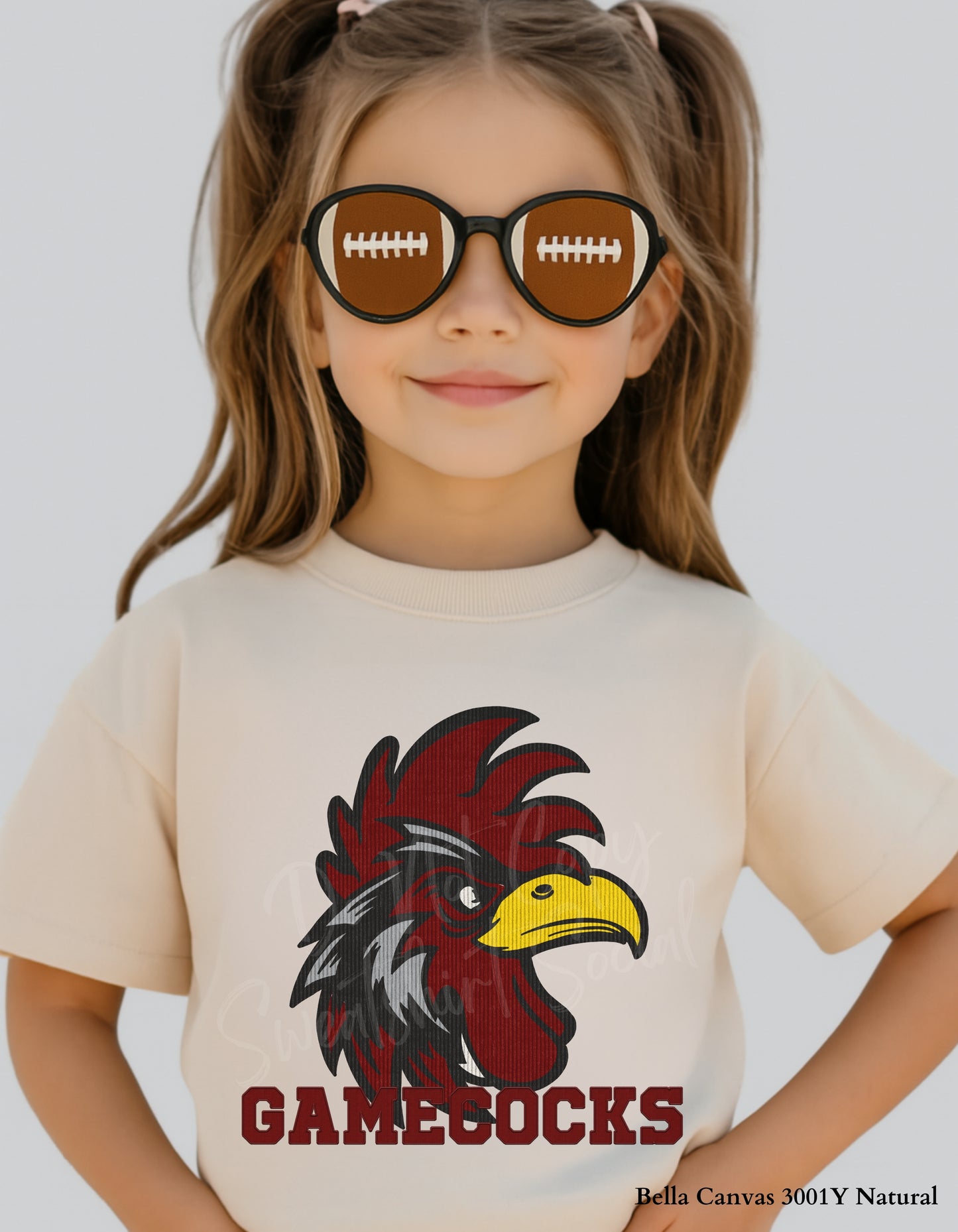 Kids Gamecocks Corduroy Look Shirt – Textured Mascot Design (Infant, Toddler & Youth Game Day Tee)