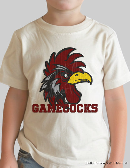Kids Gamecocks Corduroy Look Shirt – Textured Mascot Design (Infant, Toddler & Youth Game Day Tee)