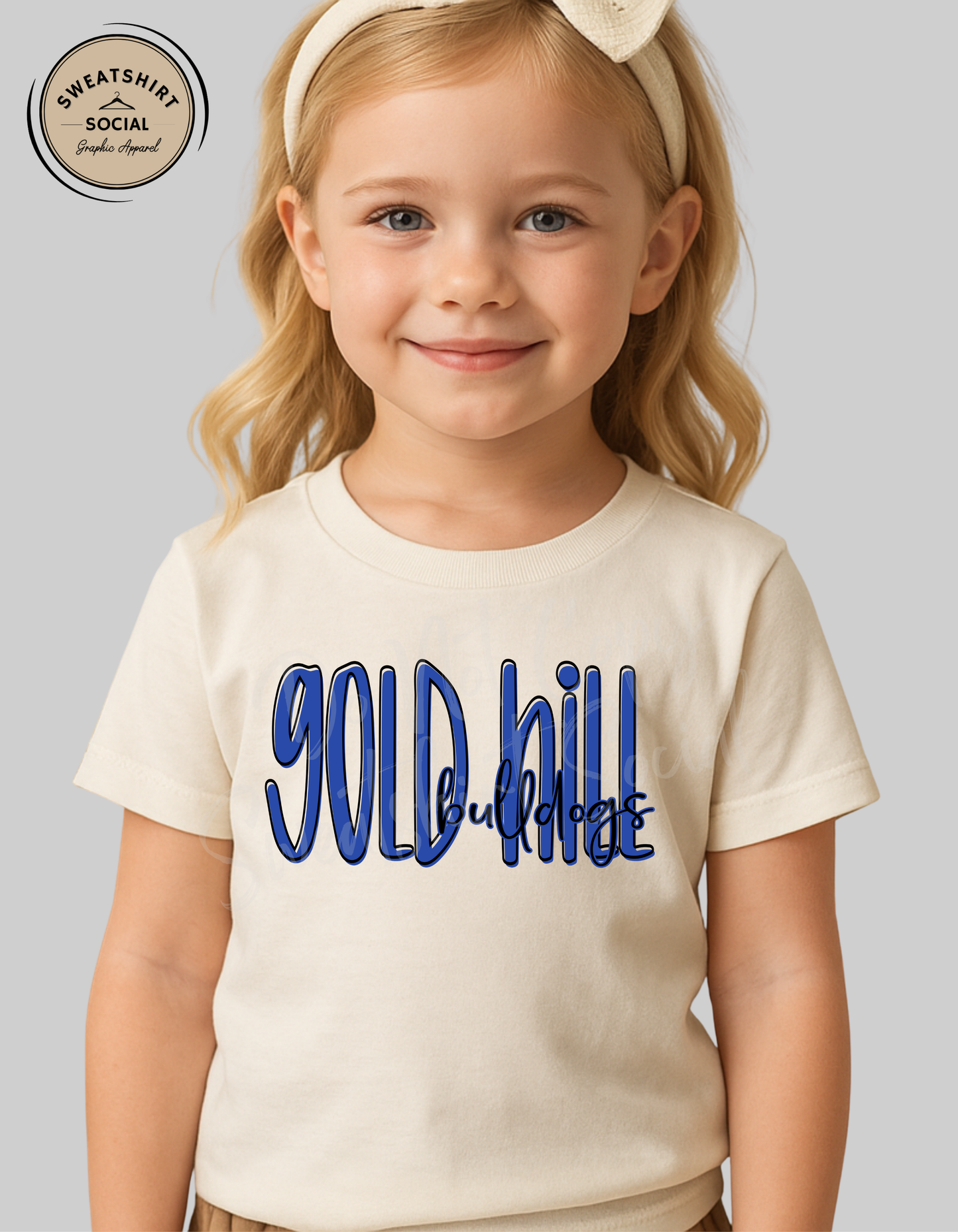 Gold Hill Bulldogs Lettered Look Tee – Royal Blue (Youth Sizes)