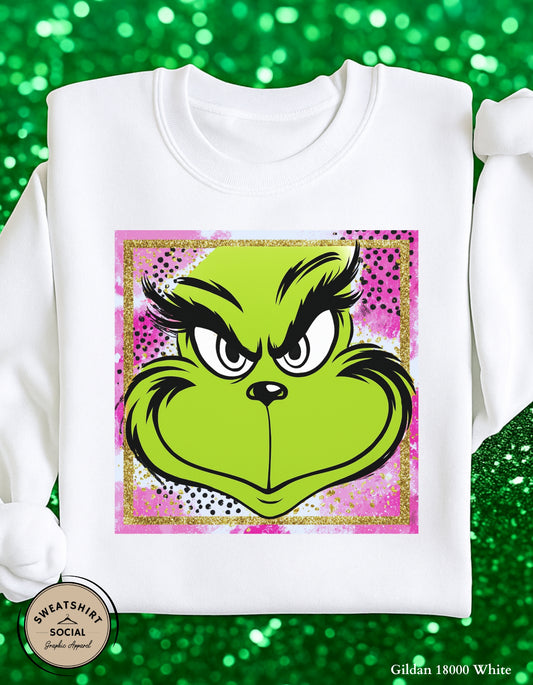 Green Man Christmas Sweatshirt – Classic Holiday Crewneck (Adult Sizes S–2XL)