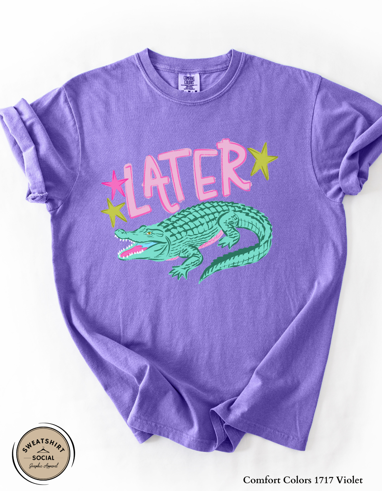 Later Gator After While Graphic Shirt – Funny Retro Alligator Tee or Sweatshirt (Adult Sizes S–3XL)