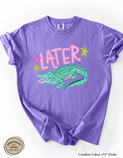 Later Gator After While Graphic Shirt – Funny Retro Alligator Tee or Sweatshirt (Adult Sizes S–3XL)