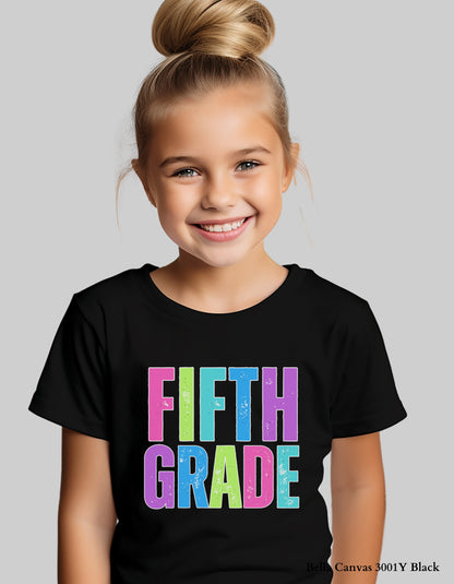 Kids Bright Grade Shirt – Pre-K to 5th Grade Rainbow Back to School Tee