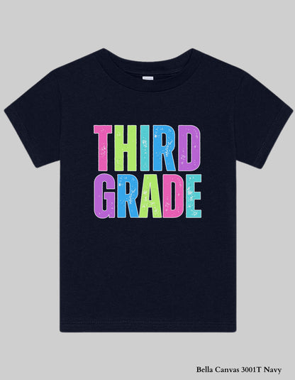 Kids Bright Grade Shirt – Pre-K to 5th Grade Rainbow Back to School Tee