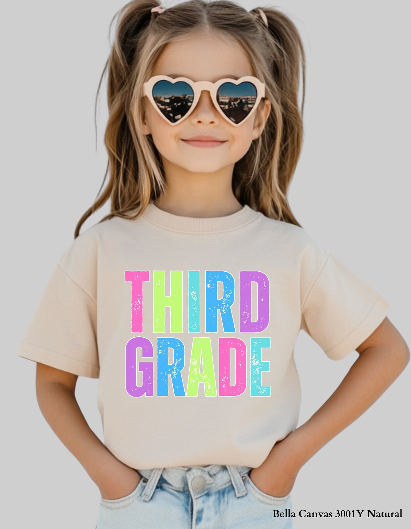 Kids Bright Grade Shirt – Pre-K to 5th Grade Rainbow Back to School Tee