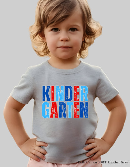 Kids Back to School Grade Shirt – Pre-K to 5th Grade (Red, White & Blue Design)