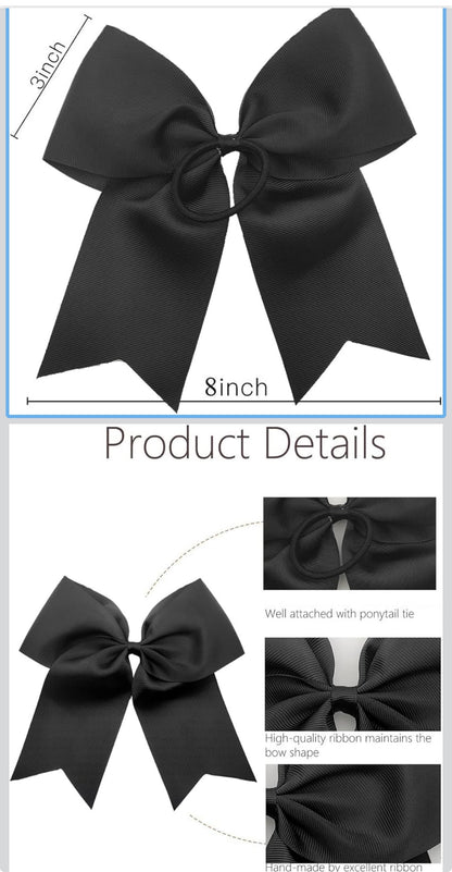 Christmas Santa Hair Bow – Green, Red, or White (DTF Printed Grosgrain, 8" Wide)
