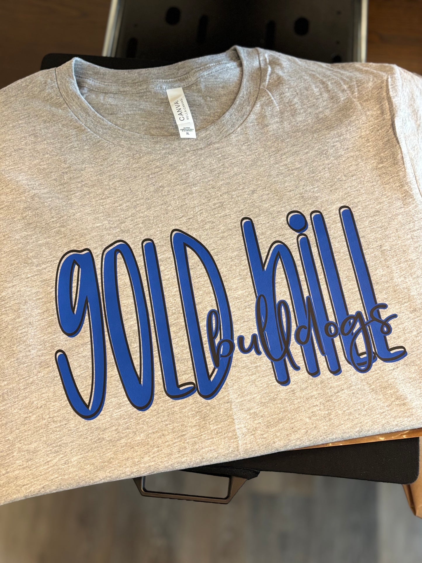 Gold Hill Bulldogs Lettered Look Tee or Sweatshirt – Royal Blue (Adult Sizes)