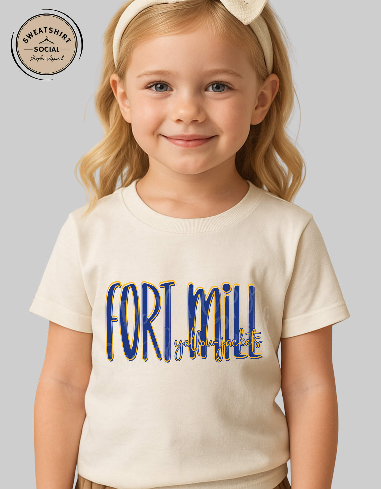 Fort Mill Yellow Jackets Lettered Look Tee – Blue & Yellow (Youth Sizes)