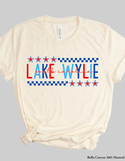 Lake Wylie SC Fourth of July Shirt – Patriotic Red, White & Blue Hometown T-Shirt