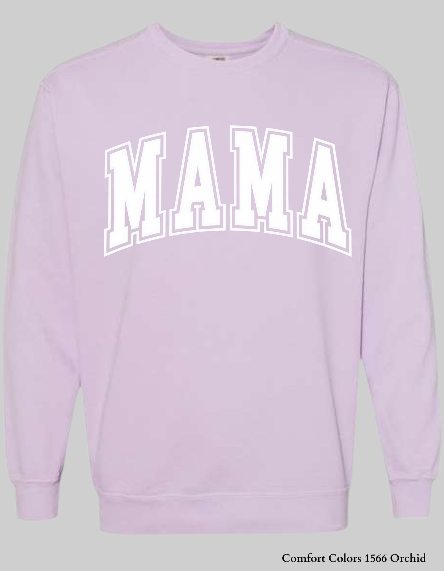 Pastel MAMA Shirt or Sweatshirt – Comfort Colors Mother's Day Gift (Collegiate White Text Design)