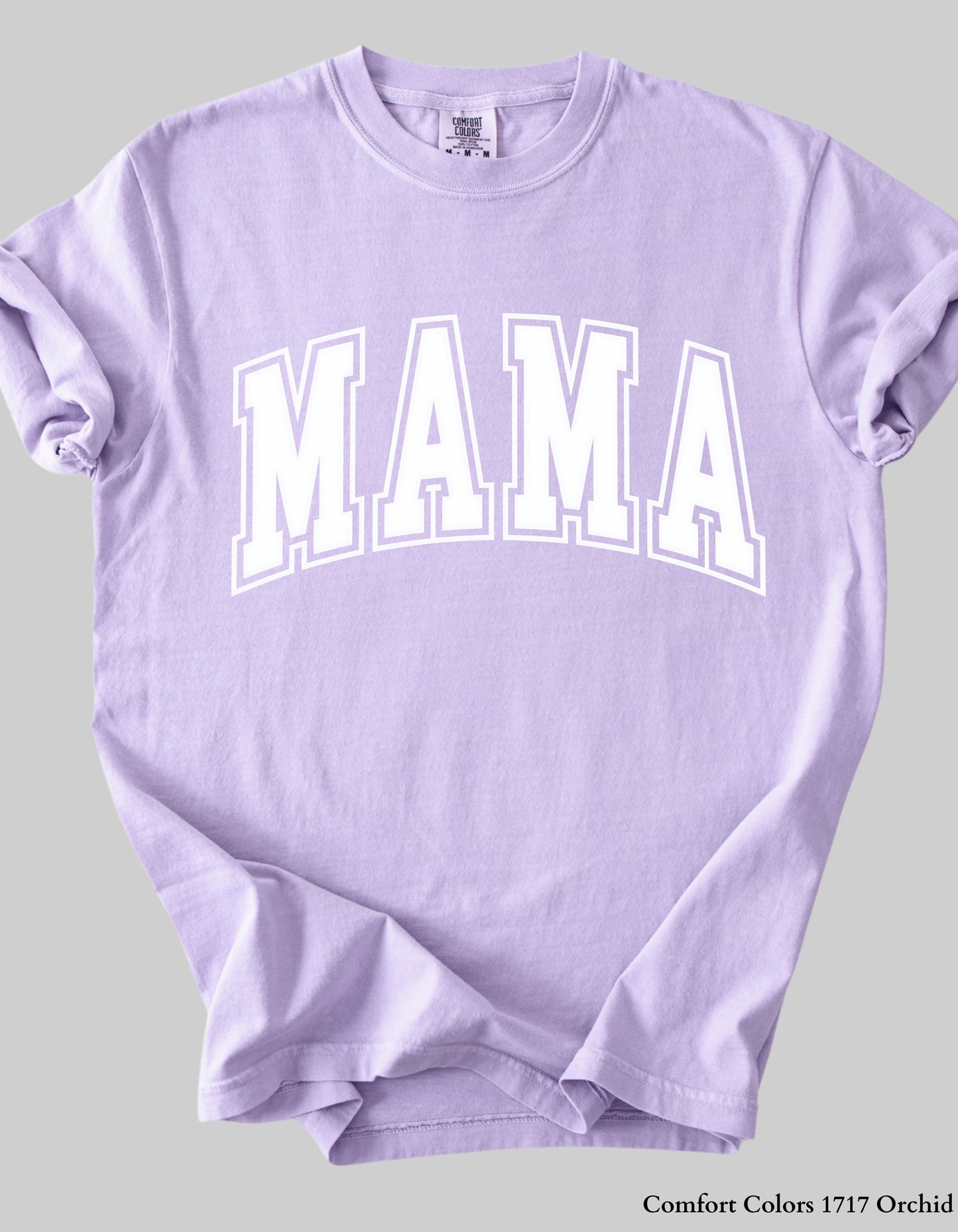 Pastel MAMA Shirt or Sweatshirt – Comfort Colors Mother's Day Gift (Collegiate White Text Design)