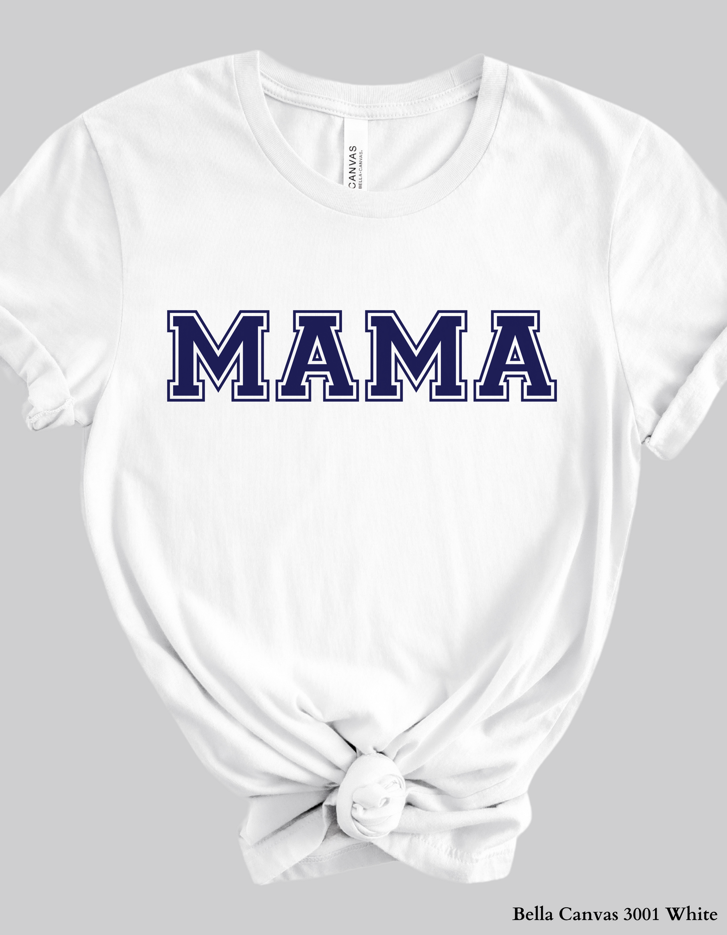 Navy Varsity Mama – Bold Collegiate Letter T-Shirt or Sweatshirt