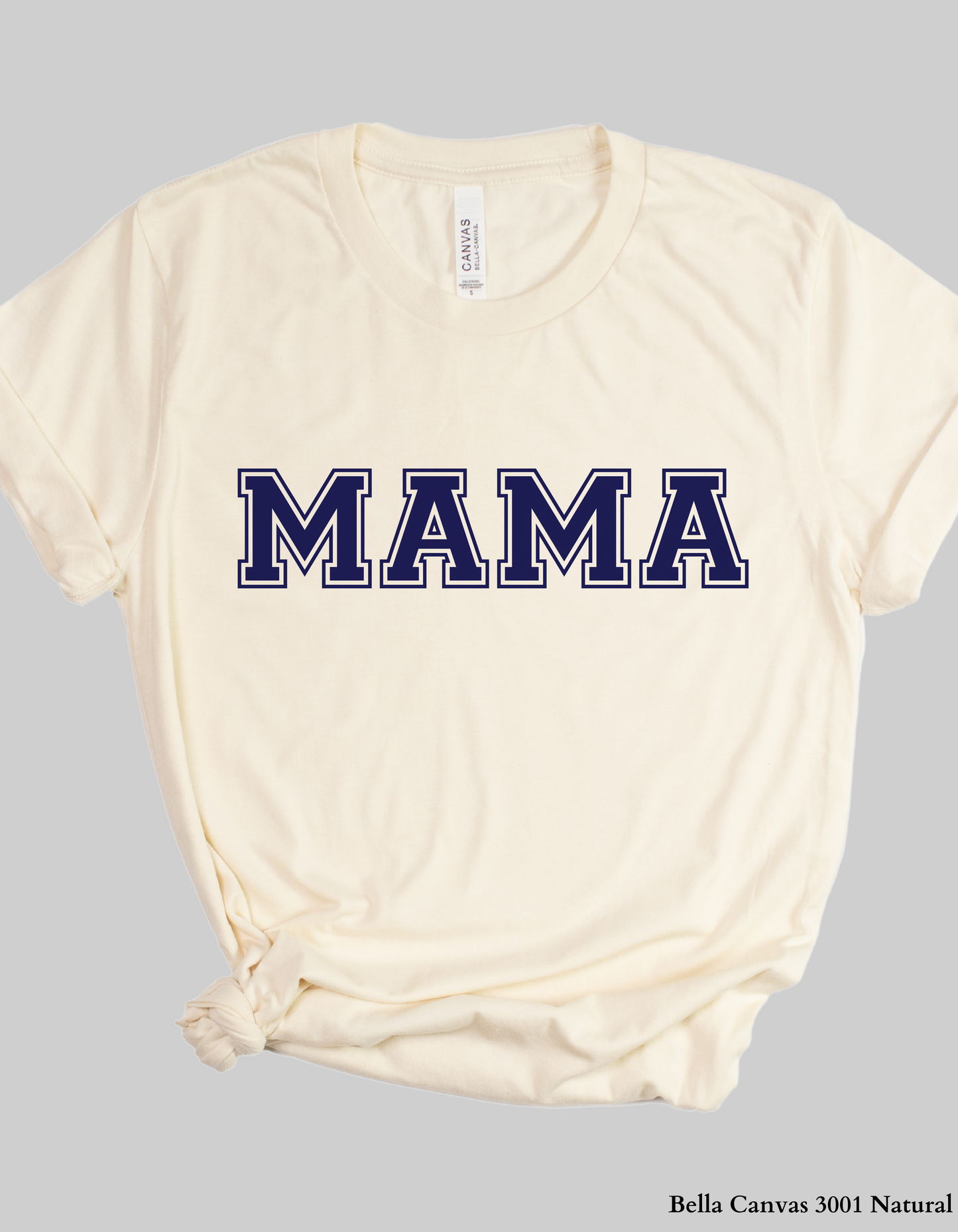 Navy Varsity Mama – Bold Collegiate Letter T-Shirt or Sweatshirt
