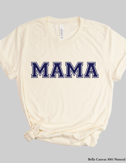 Navy Varsity Mama – Bold Collegiate Letter T-Shirt or Sweatshirt