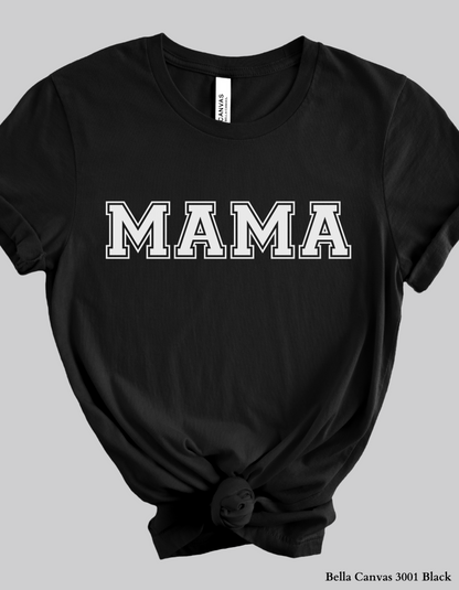 White Varsity Mama – Bold Collegiate Letter T-Shirt or Sweatshirt
